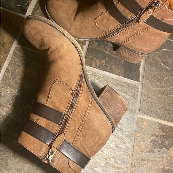 Franco Sarto Brown Leather Ankle Boots - Picture 7 of 7